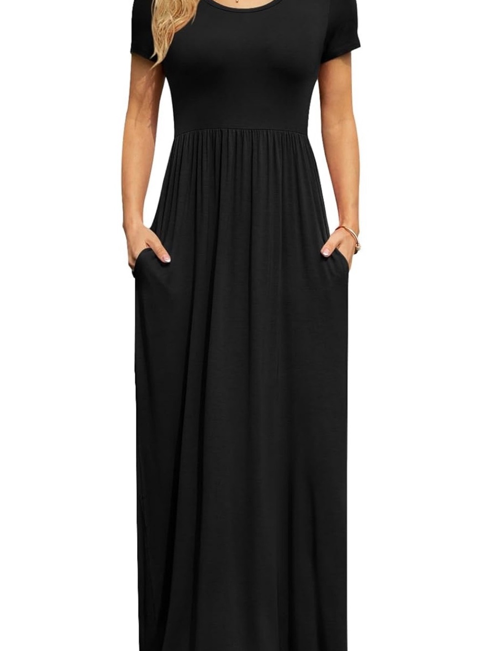 Women's  Short Sleeve Maxi Dress with Pockets x 3.